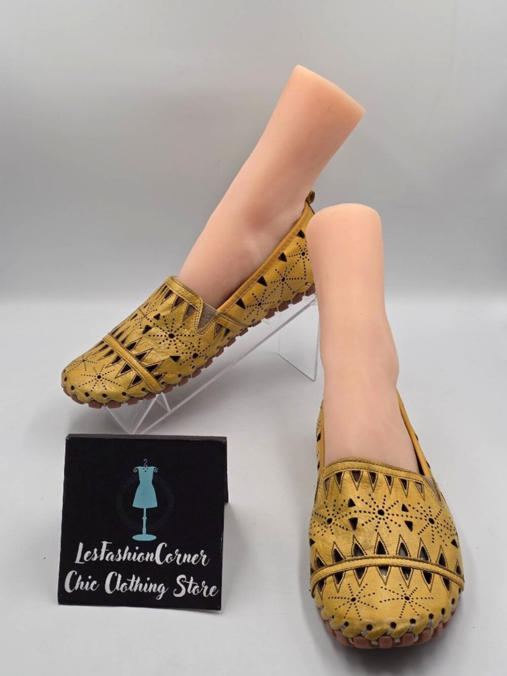 Spring Step Women's Yelow Leather Fusaro Slip-On Flats Loafers Sz 9.5 (40) 3822